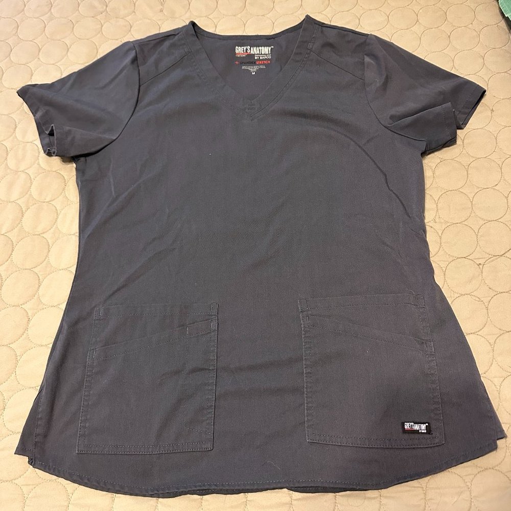 Barco Dark Grey Scrub Top - Size Medium